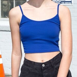 Blue Spaghetti Strap Crop Top Brandy Melville